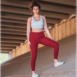 Senita Athletics Vinyasa 7/8 Capris- Ruby; MED.